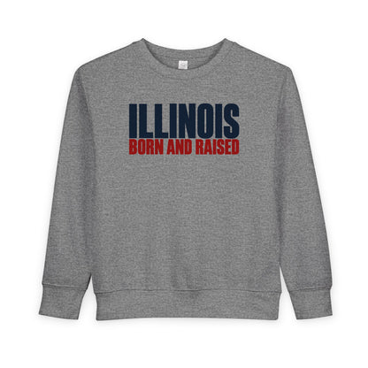 Illinois Born and Raised Modern Midwest Streetwear Unisex Toddler Sweatshirt