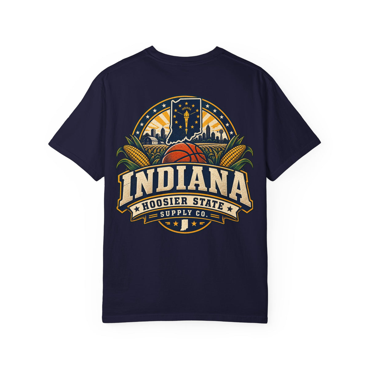 Indiana Hoosier State Supply Co. Unisex Comfort Color 1717 Streetwear Graphic Tee