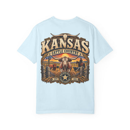 Kansas Cattle Country Unisex Comfort Color 1717 Streetwear Graphic Tee