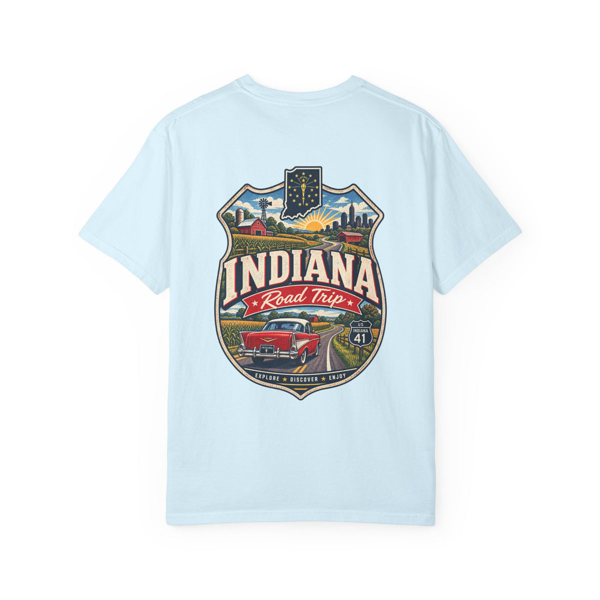 Indiana Road Trip Unisex Comfort Color 1717 Streetwear Graphic Tee