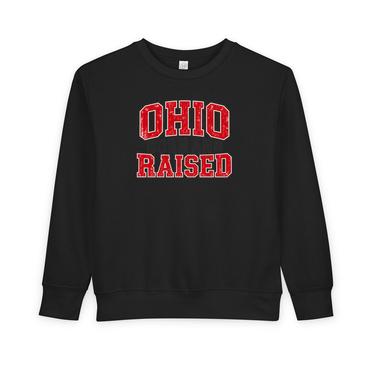 Ohio Born and Raised Vintage Collegiate Unisex Toddler Sweatshirt
