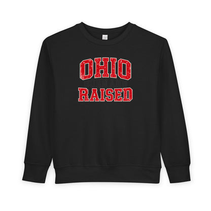 Ohio Born and Raised Vintage Collegiate Unisex Toddler Sweatshirt