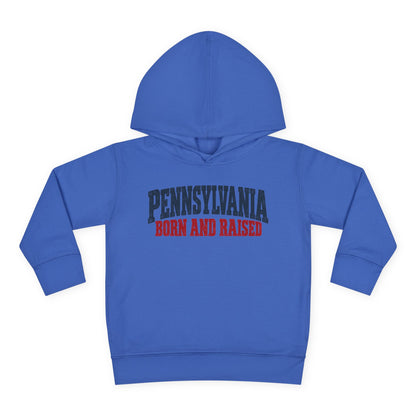 Pennsylvania Born and Raised Vintage Americana Unisex Toddler Pullover Fleece Hoodie