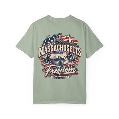 Massachusetts Freedom Unisex Comfort Color 1717 Streetwear Graphic Tee