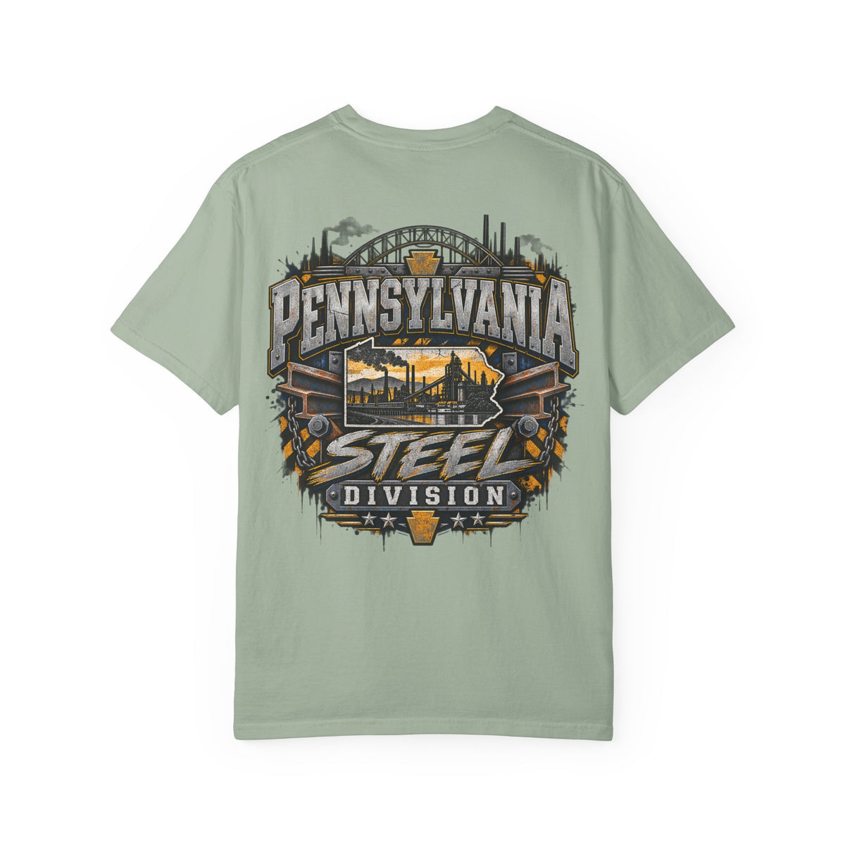 Pennsylvania Steel Division Unisex Comfort Color 1717 Streetwear Graphic Tee