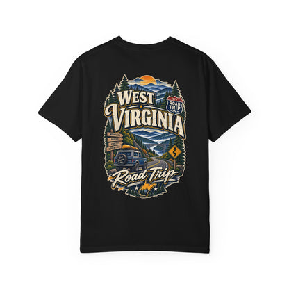 West Virginia Road Trip Unisex Comfort Color 1717 Streetwear Graphic Tee