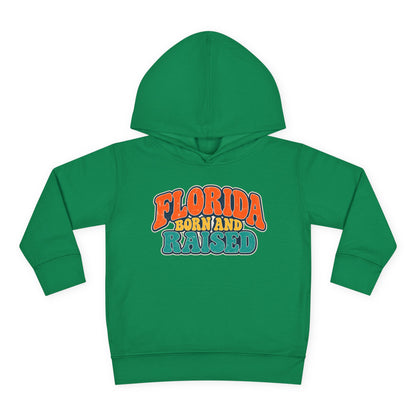Florida Born and Raised Retro Sunshine State Unisex Toddler Pullover Fleece Hoodie