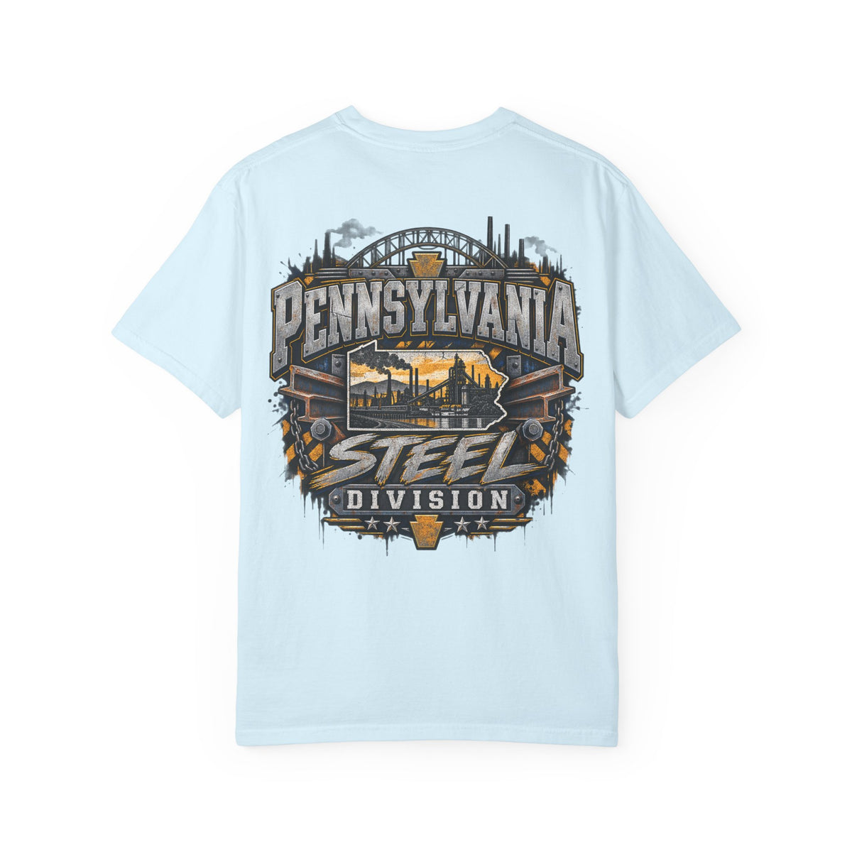 Pennsylvania Steel Division Unisex Comfort Color 1717 Streetwear Graphic Tee