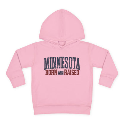 Minnesota Born and Raised Rustic Americana Unisex Toddler Pullover Fleece Hoodie