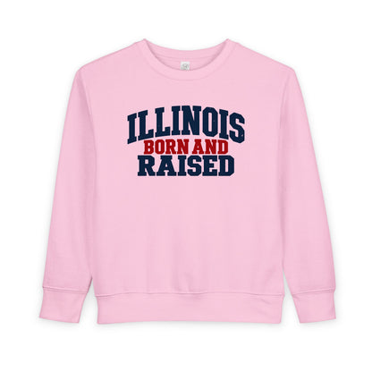 Illinois Born and Raised Rustic Midwest Americana Unisex Toddler Sweatshirt