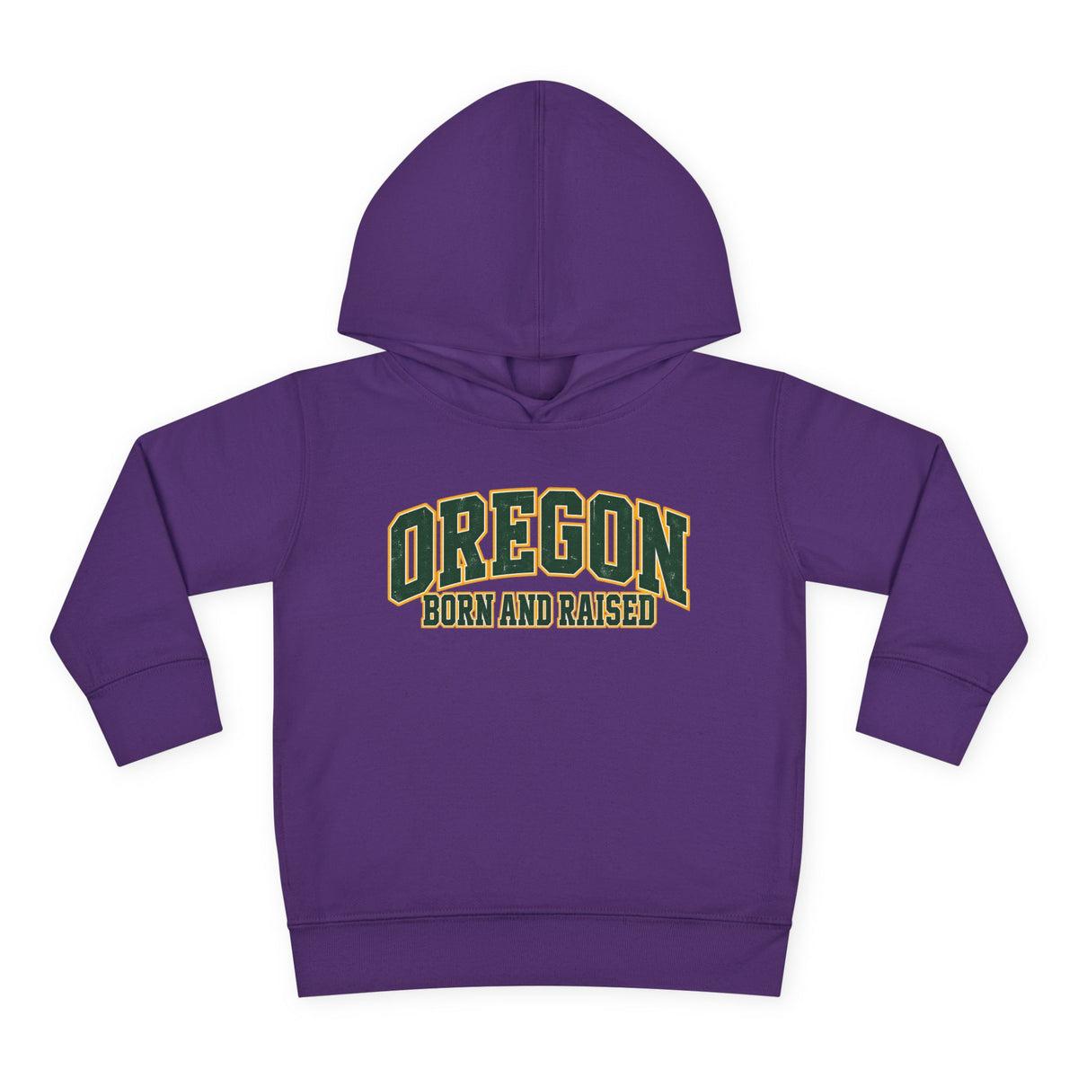 Oregon Born and Raised Old-School Athletic Unisex Toddler Pullover Fleece Hoodie