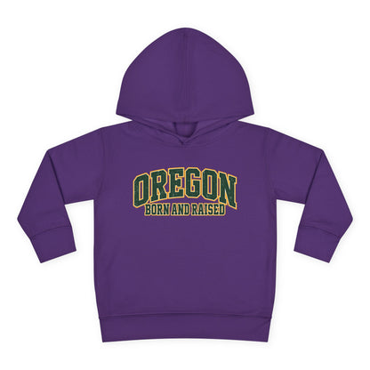Oregon Born and Raised Old-School Athletic Unisex Toddler Pullover Fleece Hoodie