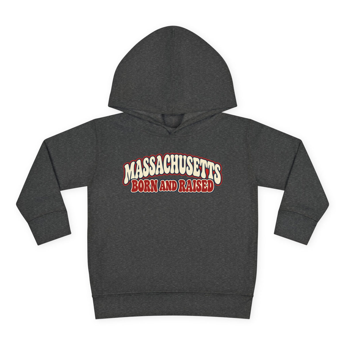 Massachusetts Born and Raised Retro 1970s Unisex Toddler Pullover Fleece Hoodie