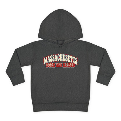 Massachusetts Born and Raised Retro 1970s Unisex Toddler Pullover Fleece Hoodie
