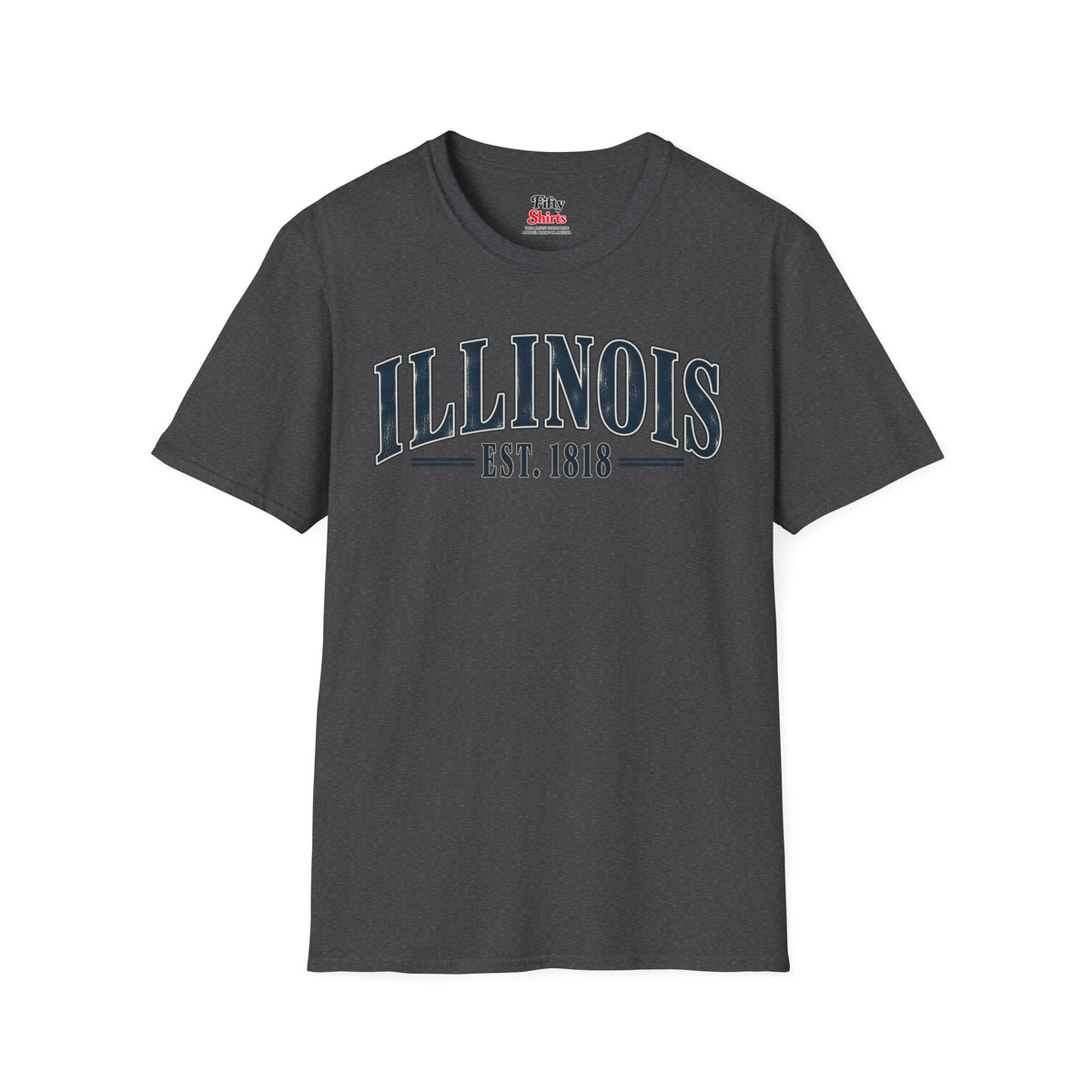 Illinois Est 1818 Unisex Softstyle T Shirt State Name Graphic Tee