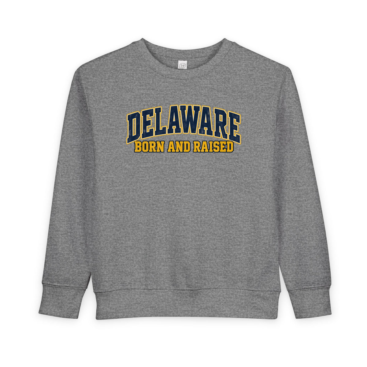 Delaware Born and Raised Old-School Athletic Unisex Toddler Sweatshirt
