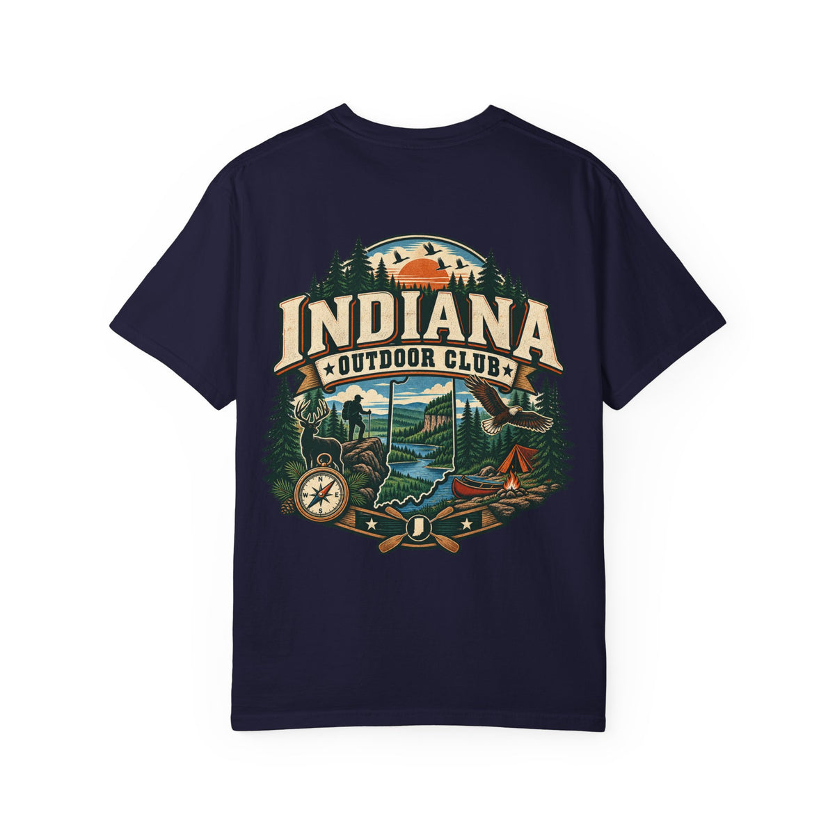 Indiana Outdoor Club Unisex Comfort Color 1717 Streetwear Graphic Tee