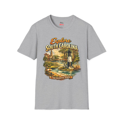 Explore South Carolina Unisex Softstyle T Shirt State Pride Graphic Tee Collections FS03