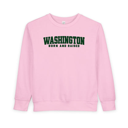 Washington Born and Raised Minimal Modern Unisex Toddler Sweatshirt