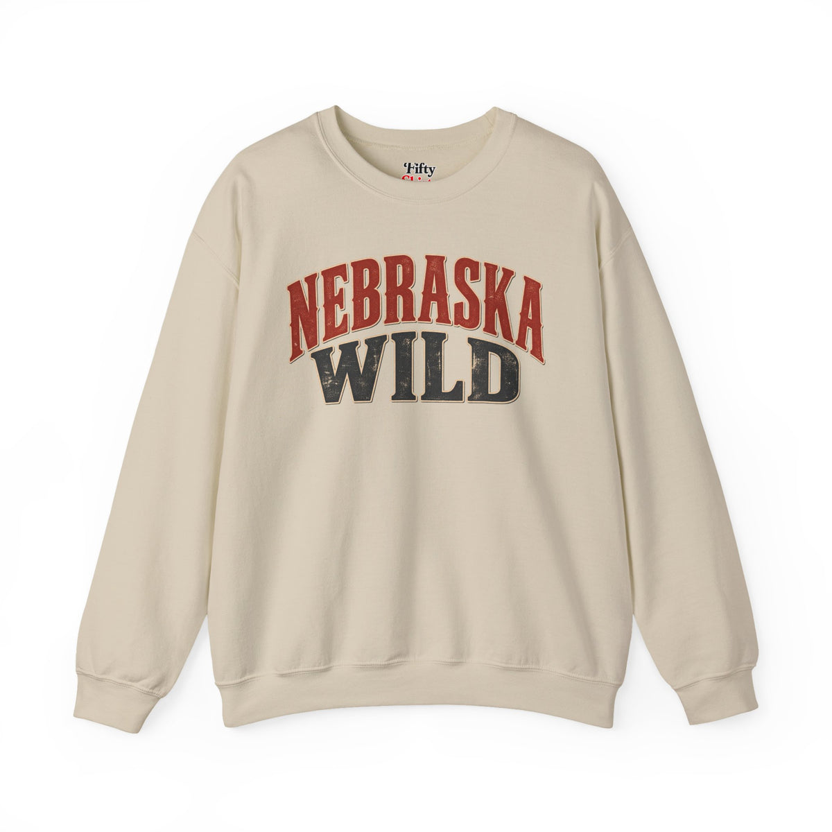 Nebraska Wild Unisex Crewneck Sweatshirt State Name Graphic