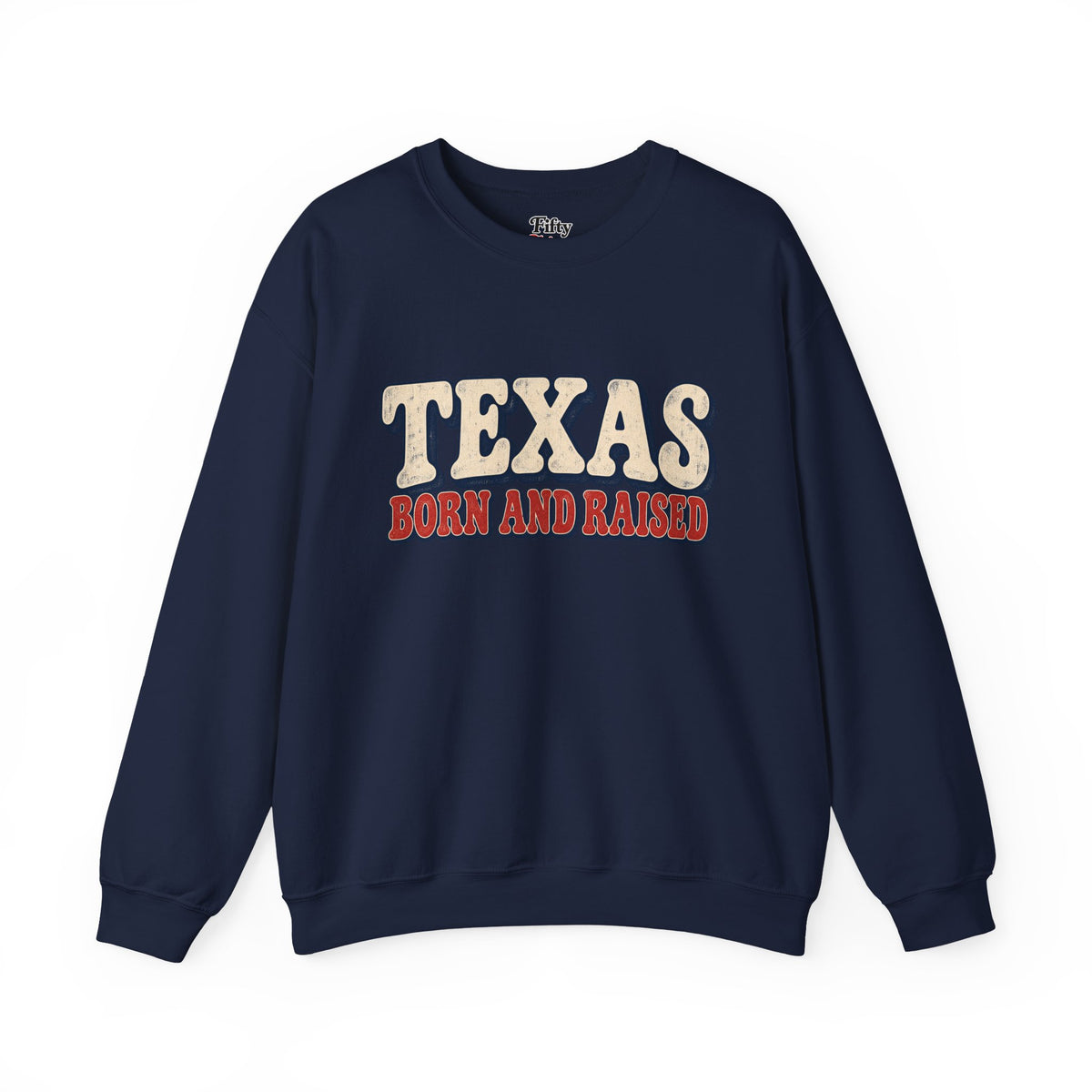 Texas Born and Raised Retro Americana Unisex  Sweatshirt Graphic