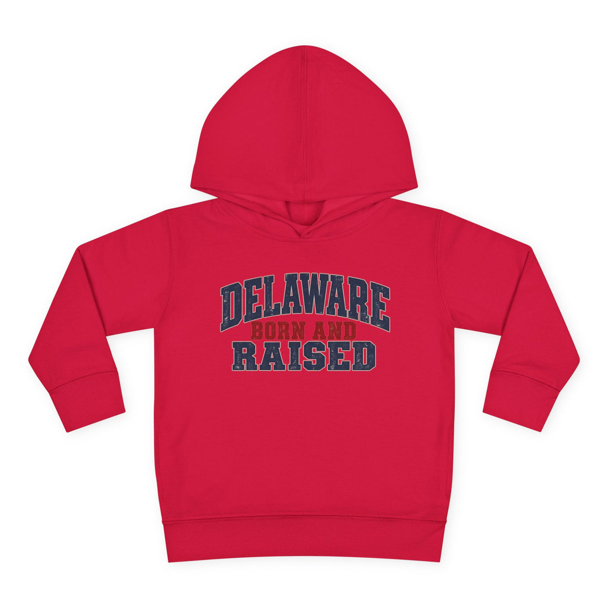 Delaware Born and Raised Rustic Heritage Unisex Toddler Pullover Fleece Hoodie