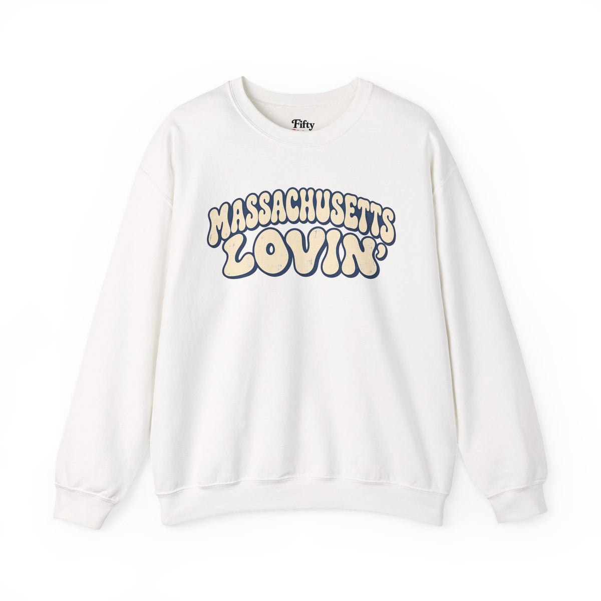 Massachusetts Lovin Unisex Crewneck Sweatshirt State Name Graphic