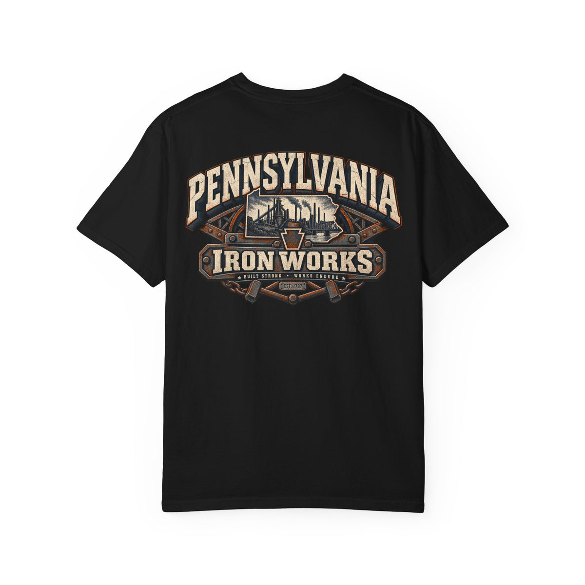 Pennsylvania Iron Works Unisex Comfort Color 1717 Streetwear Graphic Tee