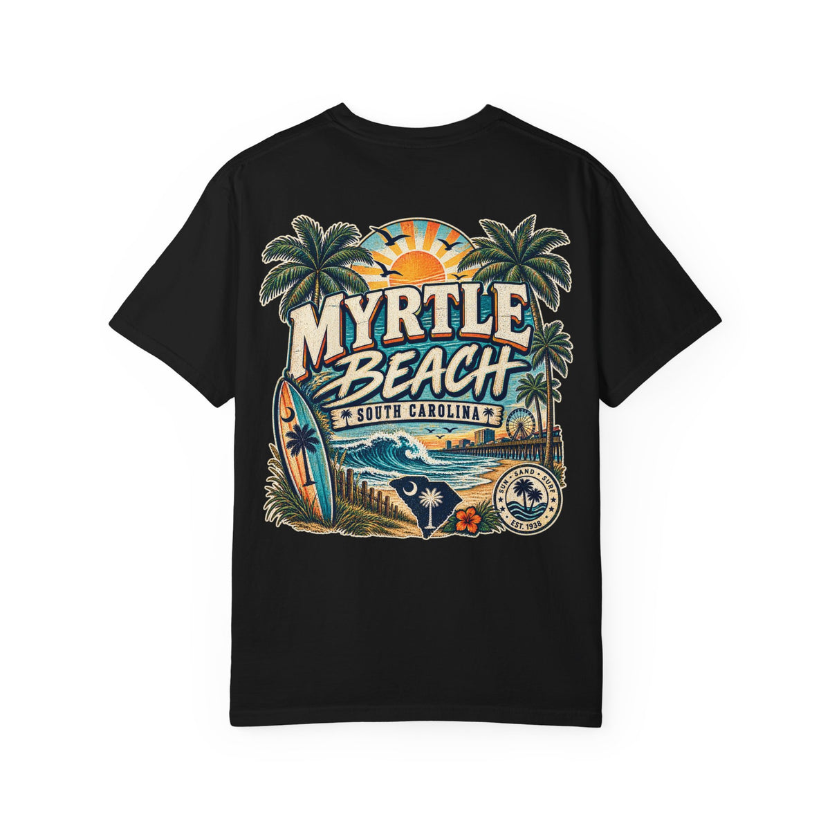 Myrtle Beach South Carolina Unisex Comfort Color 1717 Streetwear Graphic Tee