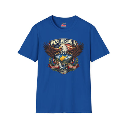 West Virginia Americana Eagle Unisex Softstyle T Shirt State Pride Graphic Tee Collections FS03