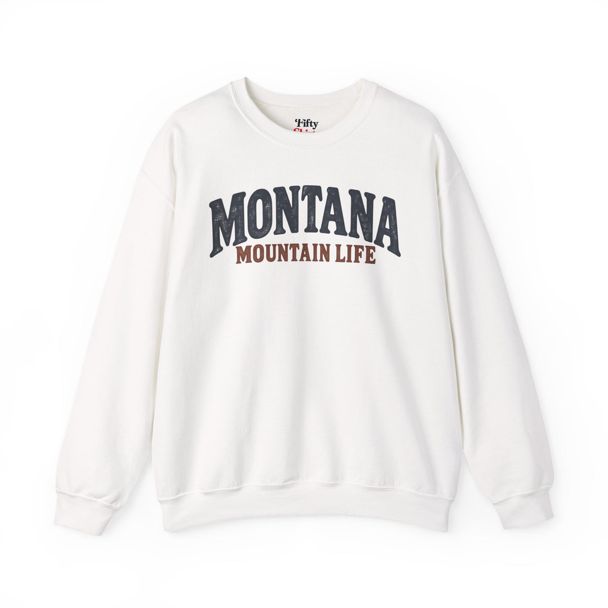 Montana Mountain Life Unisex Crewneck Sweatshirt State Name Graphic