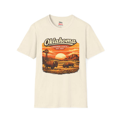 Oklahoma Prairie Sunset Unisex Softstyle T Shirt State Pride Graphic Tee Collections FS03