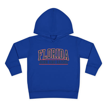 Florida Born and Raised Old-School Athletic Unisex Toddler Pullover Fleece Hoodie