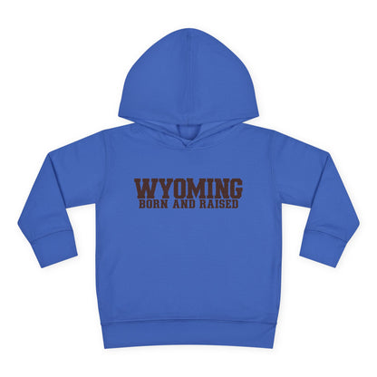 Wyoming Born and Raised Minimal Western Unisex Toddler Pullover Fleece Hoodie