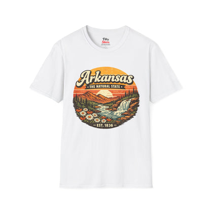 Arkansas Mountain Sunset Unisex Softstyle T Shirt State Pride Graphic Tee Collections FS03