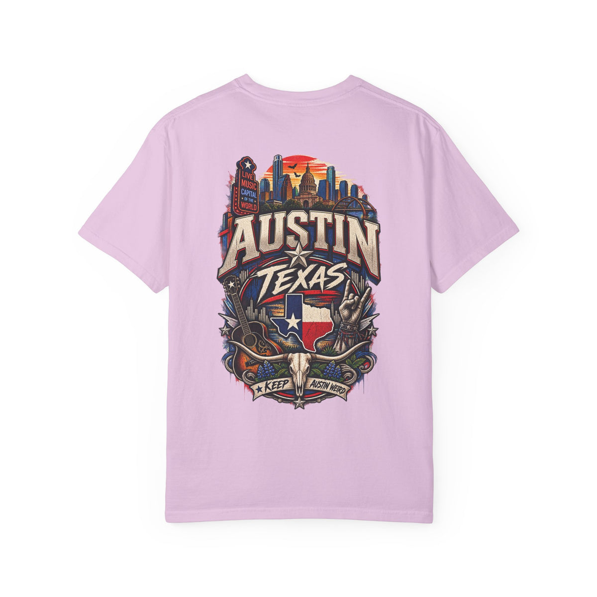 Austin Texas Unisex Comfort Color 1717 Streetwear Graphic Tee