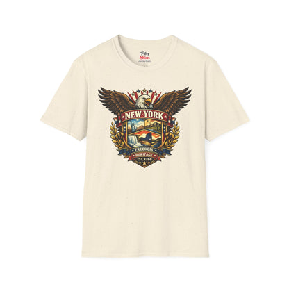 New York American Eagle Unisex Softstyle T Shirt State Pride Graphic Tee Collections FS03