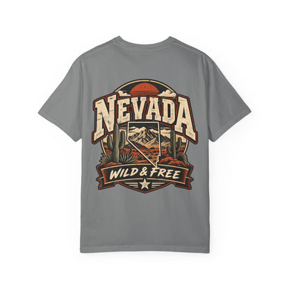 Nevada Wild & Free Unisex Comfort Color 1717 Streetwear Graphic Tee