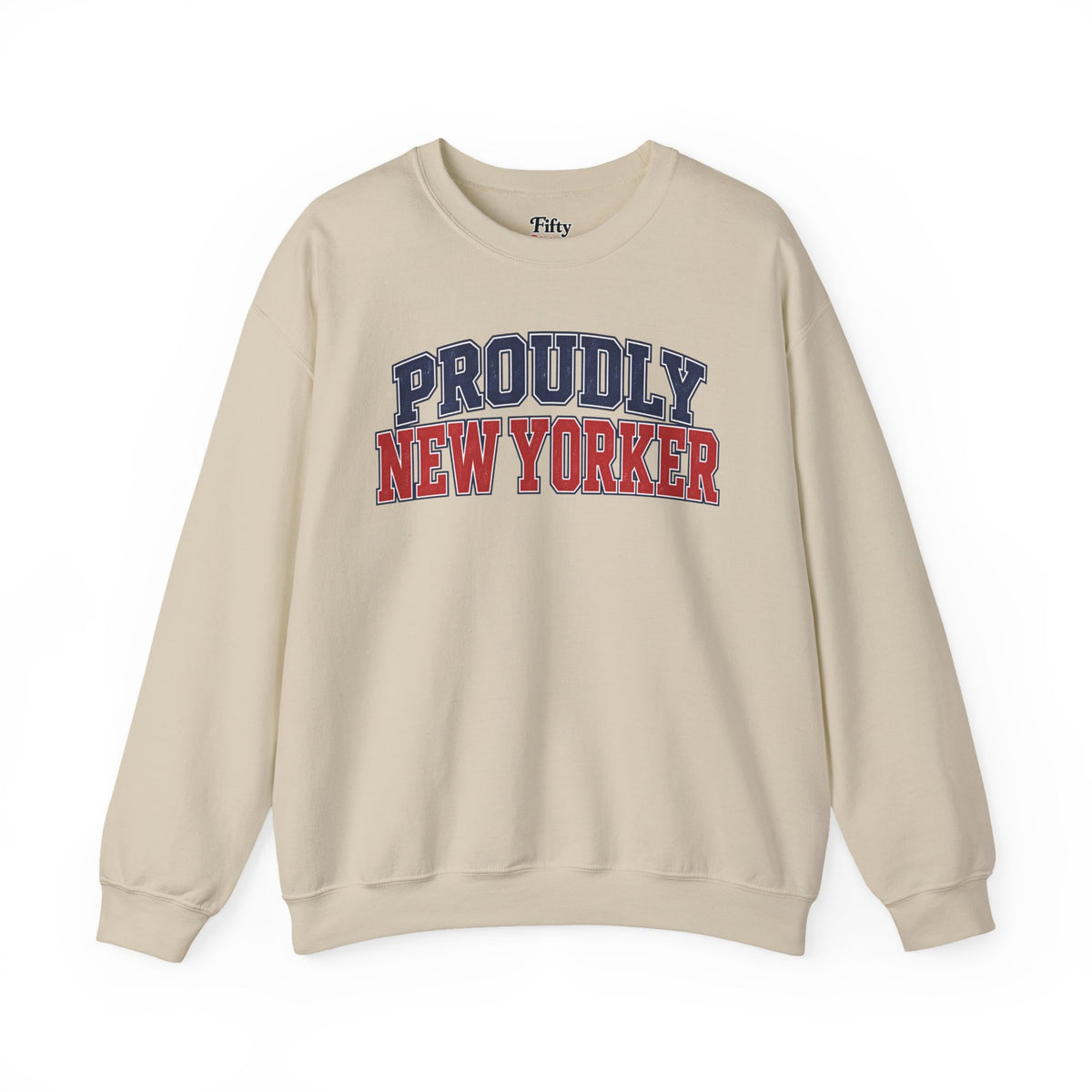 Proudly New York Unisex Crewneck Sweatshirt State Name Graphic