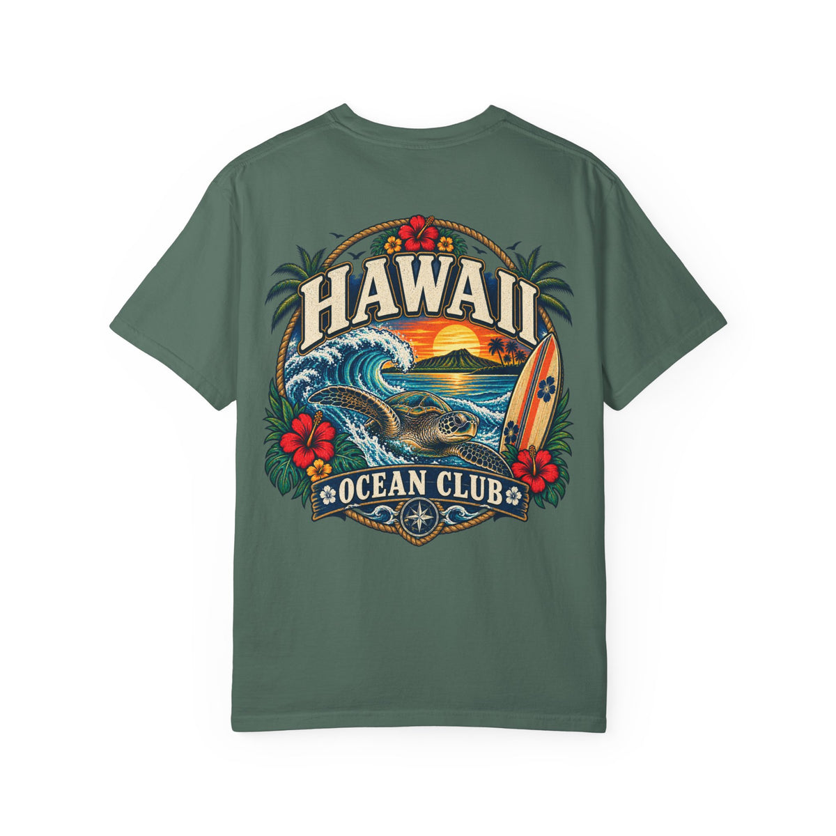 Hawaii Ocean Club Unisex Comfort Color 1717 Streetwear Graphic Tee