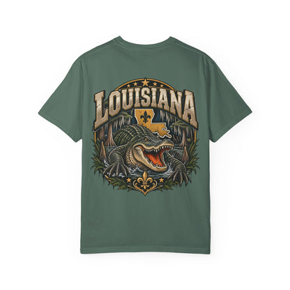 Louisiana Gator Emblem Unisex Comfort Color 1717 Streetwear Graphic Tee