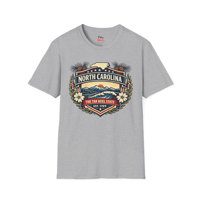 North Carolina Heritage Badge Unisex Softstyle T Shirt State Pride Graphic Tee Collections FS03