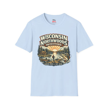 Wisconsin Northwoods Outfitters Unisex Softstyle T Shirt State Pride Graphic Tee Collections FS03