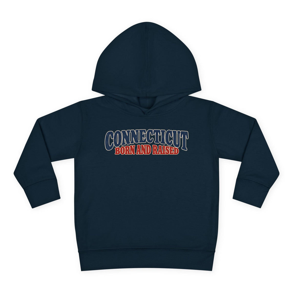 Connecticut Born and Raised 1970s Americana Unisex Toddler Pullover Fleece Hoodie