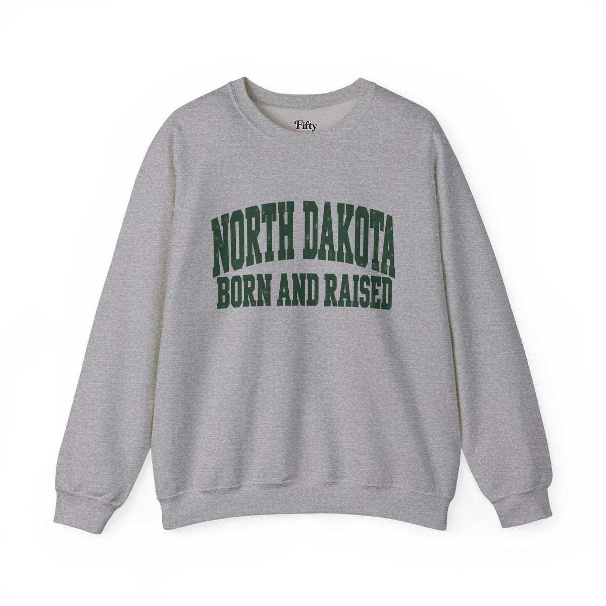 North Dakota Born and Raised Vintage Collegiate Unisex Sweatshirt Graphic