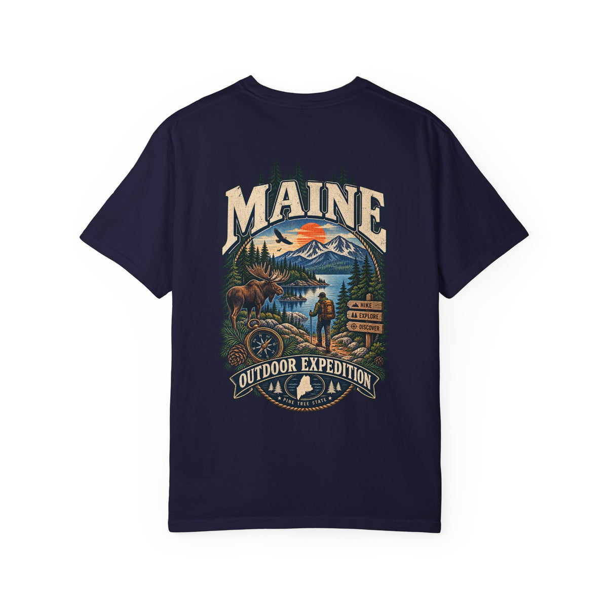 Maine Outdoor Expedition Unisex Comfort Color 1717 Streetwear Graphic Tee