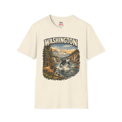 Washington Wildlife Unisex Softstyle T Shirt State Pride Graphic Tee Collections FS03