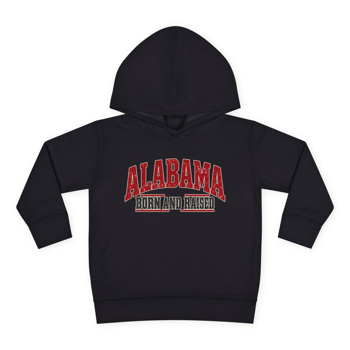Alabama Born and Raised Bold Southern Americana Unisex Toddler Pullover Fleece Hoodie