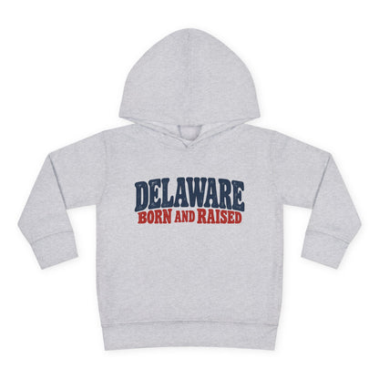 Delaware Born and Raised Retro 1970s Unisex Toddler Pullover Fleece Hoodie