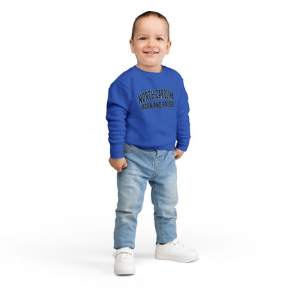 North Carolina Born and Raised Old-School Sportswear Unisex Toddler Sweatshirt